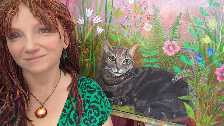 Robin Urton with Cat Portrait